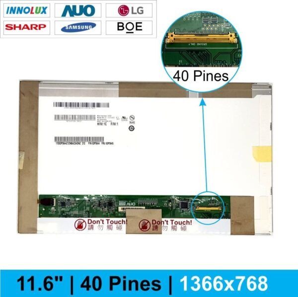 Pantalla 11.6 Led 40 Pin Glossy 1366*768