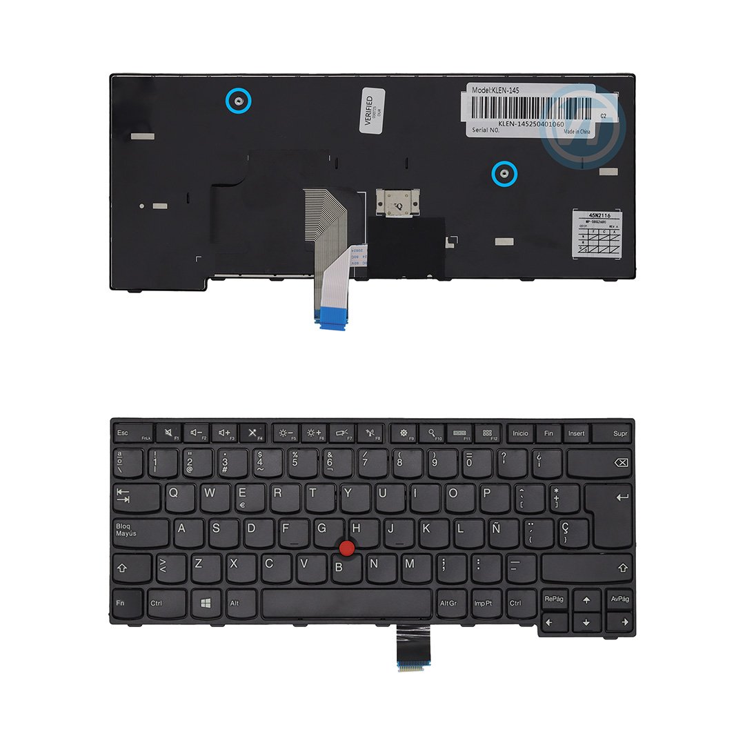 thumbnail interactive-video image 1 of Spanish Layout Full Keyboard For Lenovo ThinkPad E450, E455, E450c, E460, E465 – Unbranded/Generic, Black, 6-Month Warranty 1 of 4
